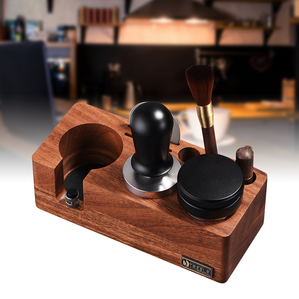 Coffee Equipment Holder - TREELF Kaffee Tamper Halter Multifunktionsständer Walnuss