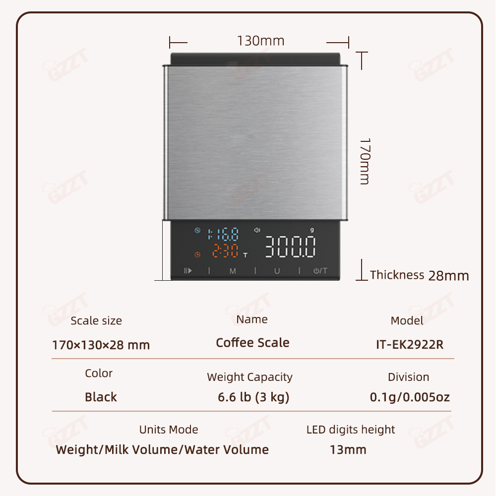 GZZT 22R Digitale Küchenkaffee – Scale Drip Timer Bewertung und Preis