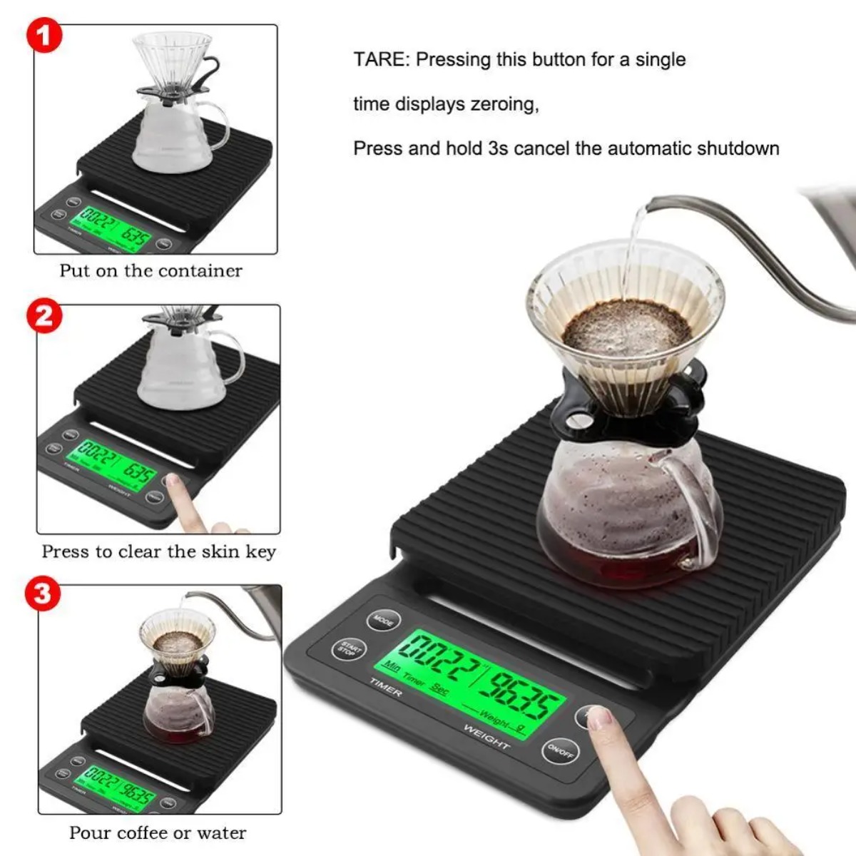 Digitale Tropfkaffeewaage 3kg  – Scale Drip Timer Bewertung und Preis